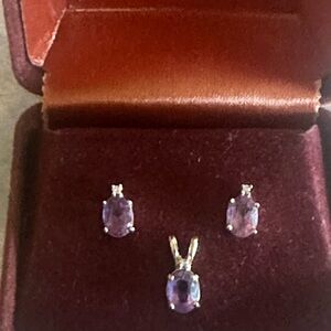 Amethyst 3 piece set. Pendant & Earrings